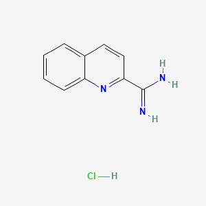 Molecular structure of Quinoline-2-carboximidamide hydrochloride,97%