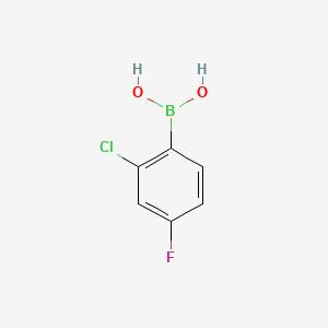 Molecular structure of 2-Chloro-4-fluorobenzeneboronicacid