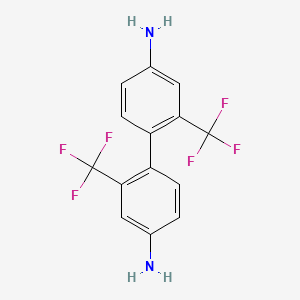 Molecular structure of 2,2'-Bis(trifluoromethyl)benzidine (TFMB)